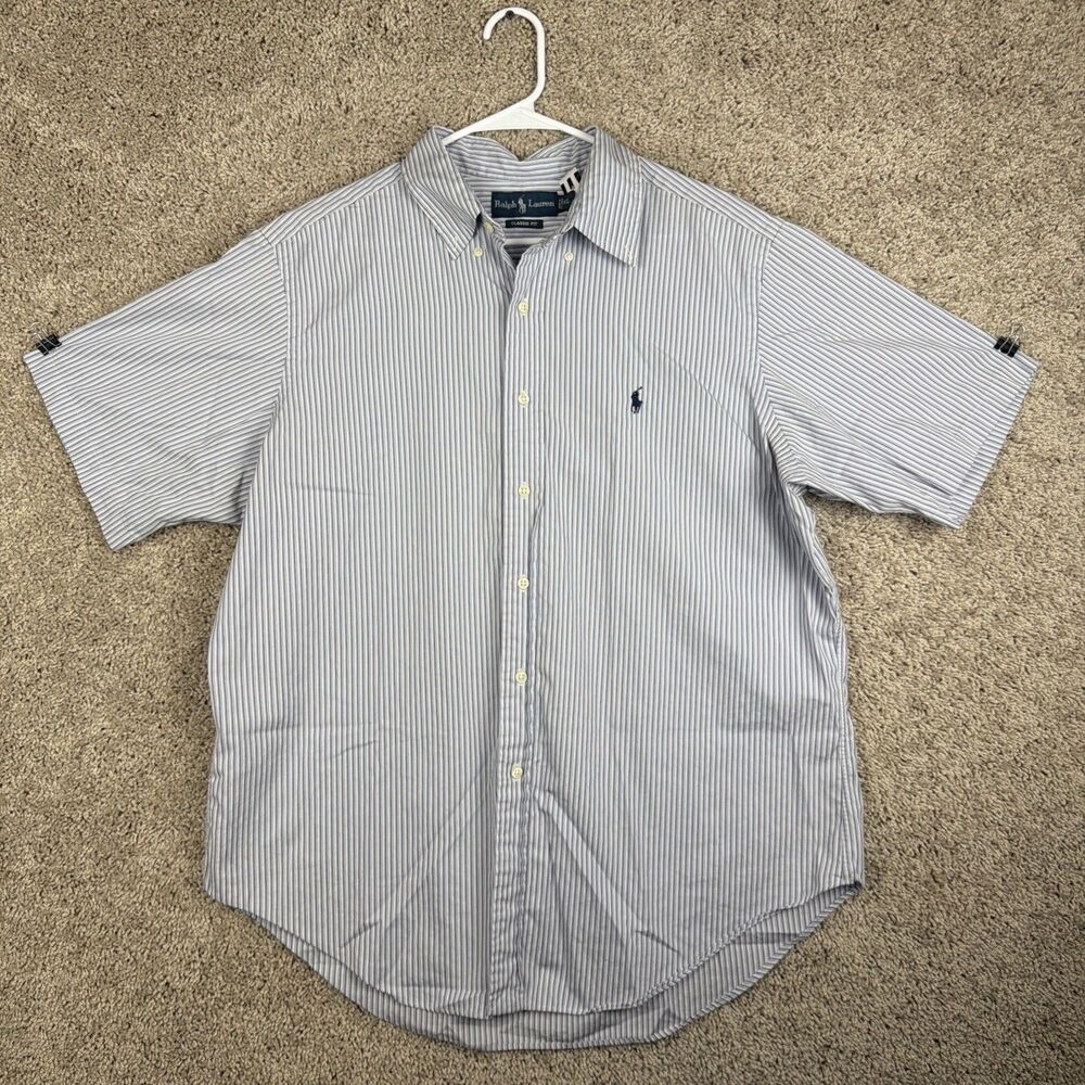 Polo Ralph Lauren Classic Fit Shirt Mens XL Striped Short Sleeve